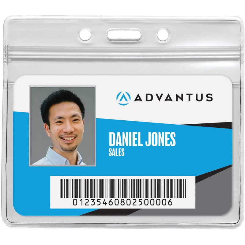 AdvantusÂ® Horizontal Re-sealable Badge Holders, 2 5/8" x 3 3/4", Clear, Pack of 50 - Image 3